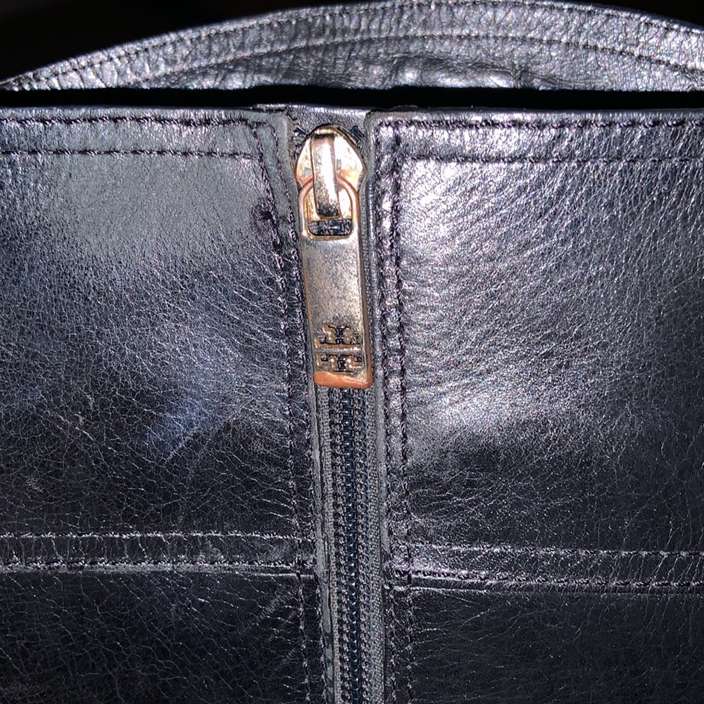 Tory Burch BRITA Black Leather Knee High Tall Riding Boot size 9.5 with zippers - Picture 11 of 14